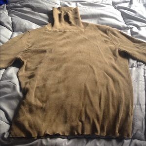 Olive Green Ribbed Turtleneck